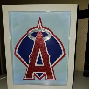 Los Angeles Angels Shadow Box with LED Lights 8x10